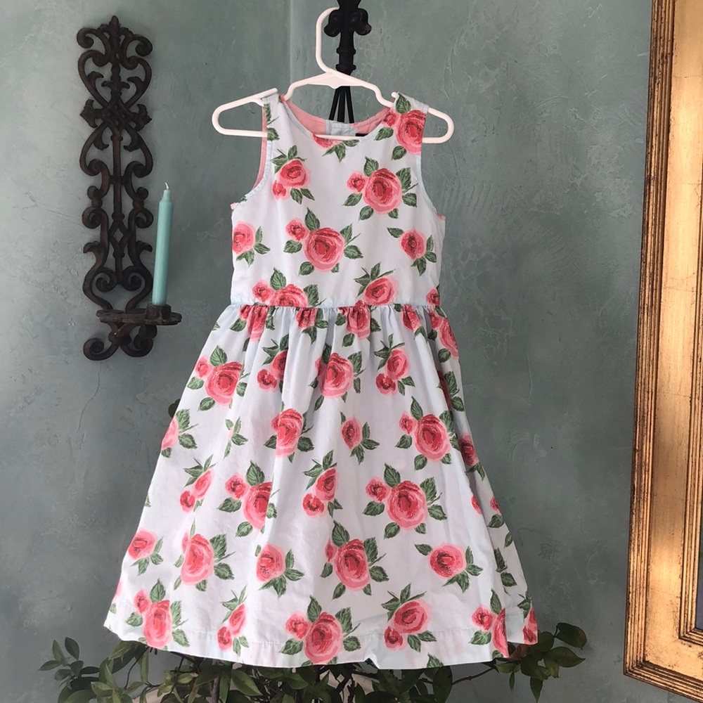 Mini Biden rose floral cotton dress